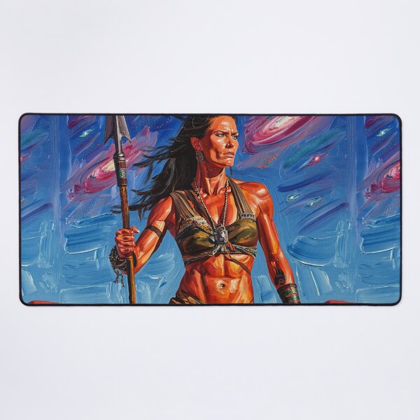 Item preview, Fantasy Barbarian Princess of Mars, a goddess with a spear designed and sold by Vintage Designs +.