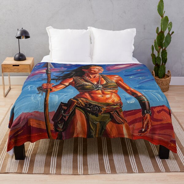 Item preview, Fantasy Barbarian Princess of Mars, a goddess with a spear designed and sold by Vintage Designs +.