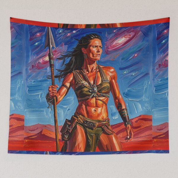Item preview, Fantasy Barbarian Princess of Mars, a goddess with a spear designed and sold by Vintage Designs +.