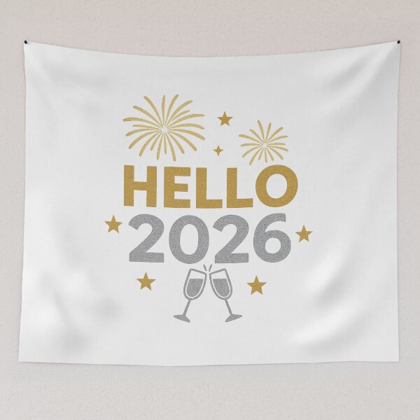 Item preview, Hello 2026 New Year typography with fireworks designed and sold by GabbyKI261.