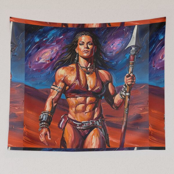 Item preview, Fantasy Barbarian Princess of Mars, a goddess with a spear designed and sold by Vintage Designs +.