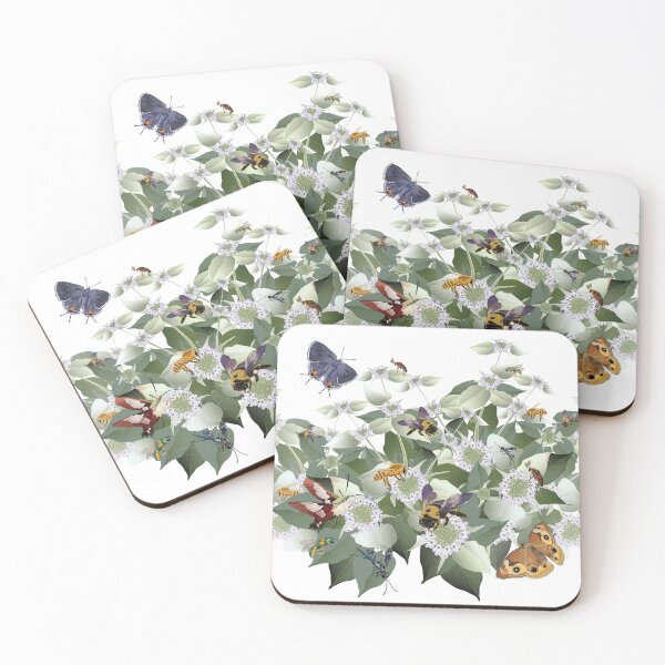 Item preview, Mountain Mint with Pollinating Bees, Butterflies, and Insects designed and sold by Jedi-Artist.