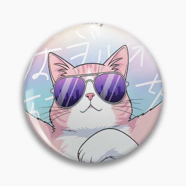 Item preview, Chill Neko Vaporwave Cat T-Shirt Relaxed Anime Cat with Sunglasses, Kawaii Vaporwave Meme Design designed and sold by Neko-Doodle-co.
