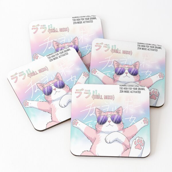 Item preview, Chill Neko Vaporwave Cat T-Shirt Relaxed Anime Cat with Sunglasses, Kawaii Vaporwave Meme Design designed and sold by Neko-Doodle-co.