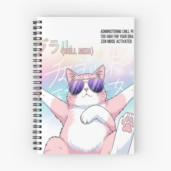 Item preview, Chill Neko Vaporwave Cat T-Shirt Relaxed Anime Cat with Sunglasses, Kawaii Vaporwave Meme Design designed and sold by Neko-Doodle-co.