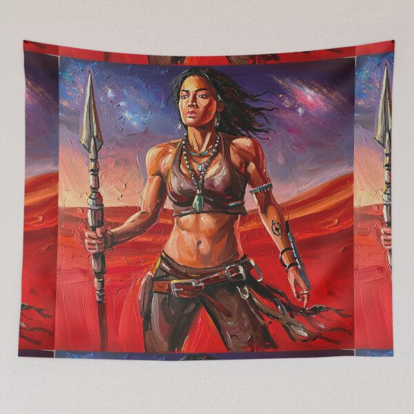 Item preview, Fantasy Barbarian Princess of Mars, a goddess with a spear designed and sold by Vintage Designs +.