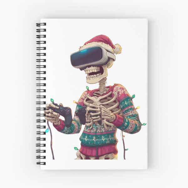 Item preview, Christmas Skeleton Gamer VR – Funny Holiday Geek Design designed and sold by AlexLineArt.