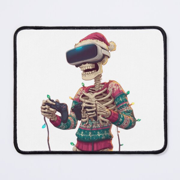Item preview, Christmas Skeleton Gamer VR – Funny Holiday Geek Design designed and sold by AlexLineArt.
