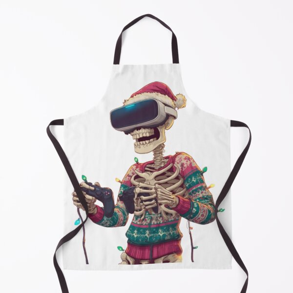 Item preview, Christmas Skeleton Gamer VR – Funny Holiday Geek Design designed and sold by AlexLineArt.