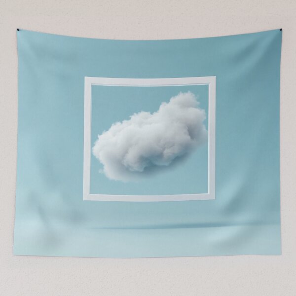 Item preview, Cloud in a minimalist blue frame designed and sold by anytka.
