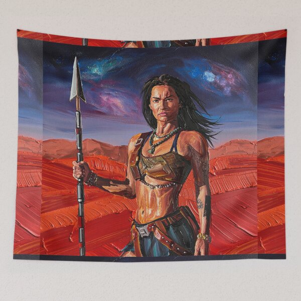 Item preview, Fantasy Barbarian Princess of Mars, a goddess with a spear designed and sold by Vintage Designs +.