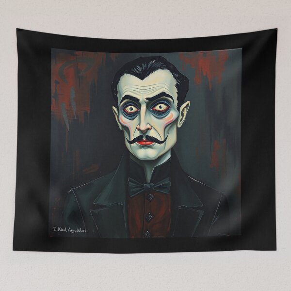 Item preview, Creepy stylized Haunted House  portrait of a old man with a mustache designed and sold by Vintage Designs +.