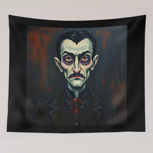 Item preview,  Creepy stylized Haunted House  portrait of a old man with a mustache designed and sold by Vintage Designs +.