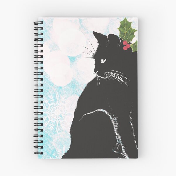 Item preview, Black Cat with Holly Leaf Christmas Design designed and sold by CarefulCreation.
