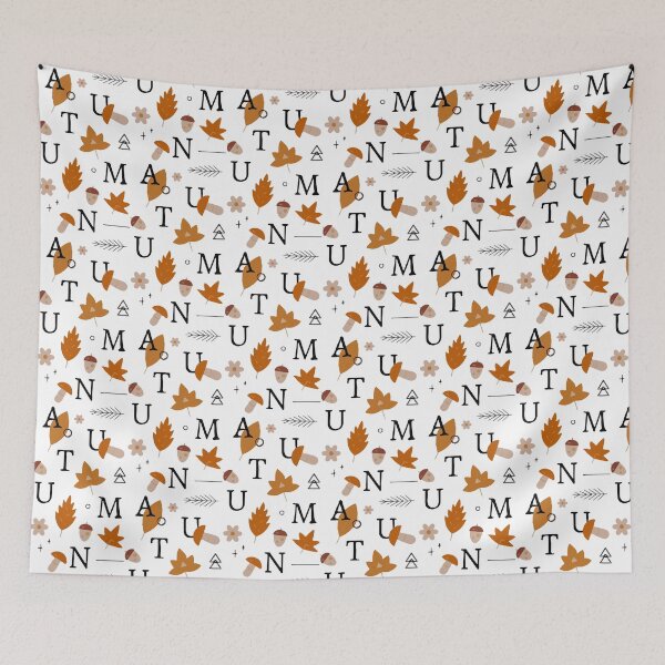 Item preview, Autumn Word Art - Leaves & Mushrooms Seasonal Design designed and sold by designsoftinaa.