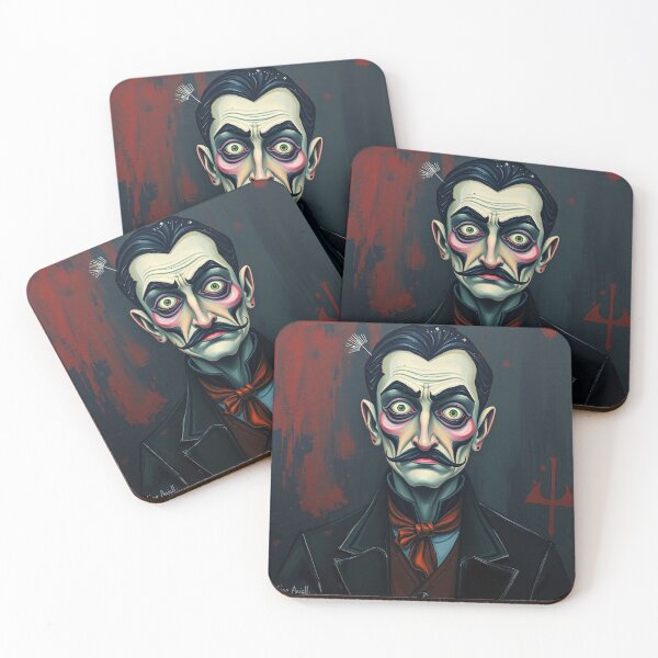 Item preview, Creepy stylized Haunted House  portrait of a old man with a mustache designed and sold by Vintage Designs +.