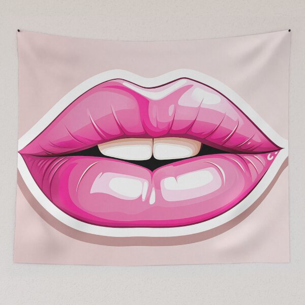 Item preview, Glossy Pink Lips Illustration designed and sold by anytka.