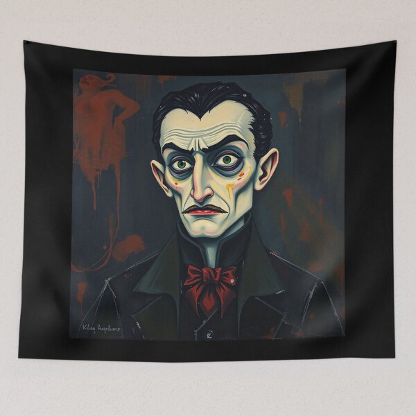 Item preview, Creepy stylized Haunted House  portrait of a old man with a mustache designed and sold by Vintage Designs +.