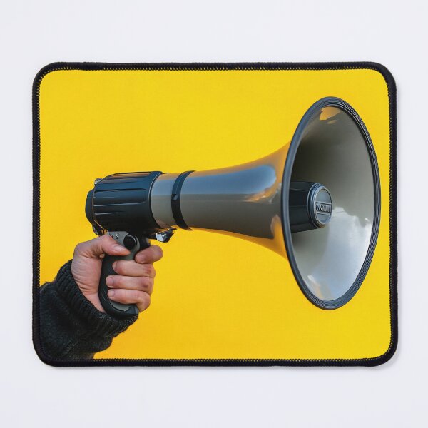Item preview, Person with megaphone on yellow designed and sold by anytka.