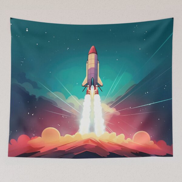 Item preview, Rocket launch, ship, 2d illustration designed and sold by anytka.