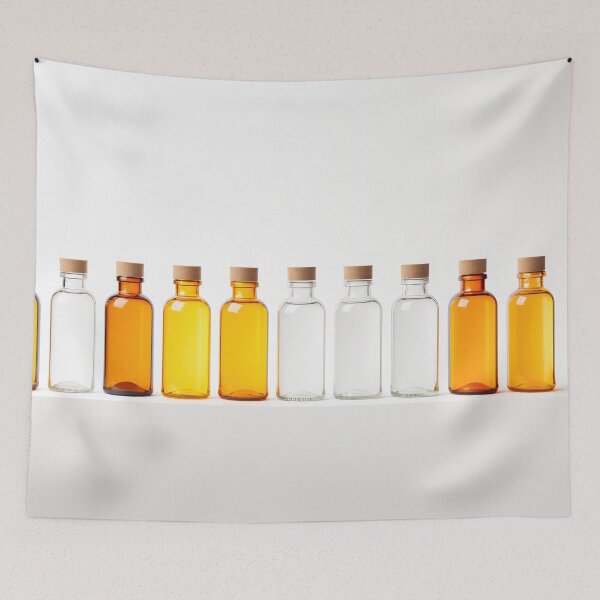 Item preview, Row of glass bottles with wooden lids designed and sold by anytka.