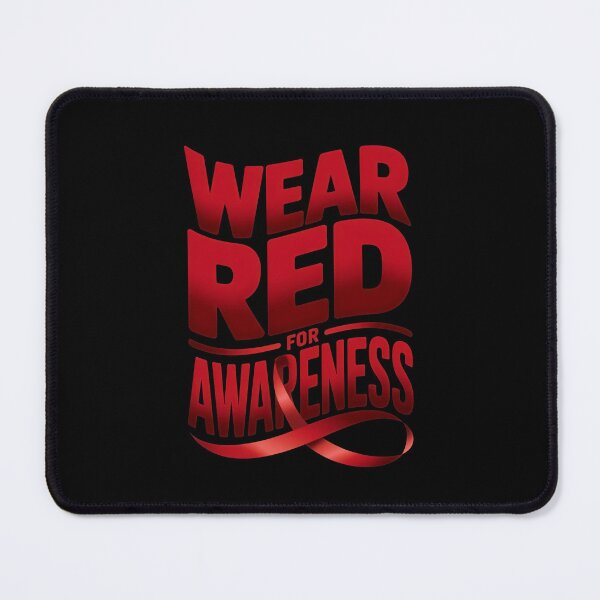 Item preview, Wear Red for Awareness – Bold Ribbon Typography designed and sold by Enea Kelo.