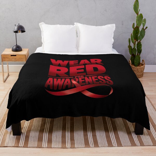 Item preview, Wear Red for Awareness – Bold Ribbon Typography designed and sold by Enea Kelo.