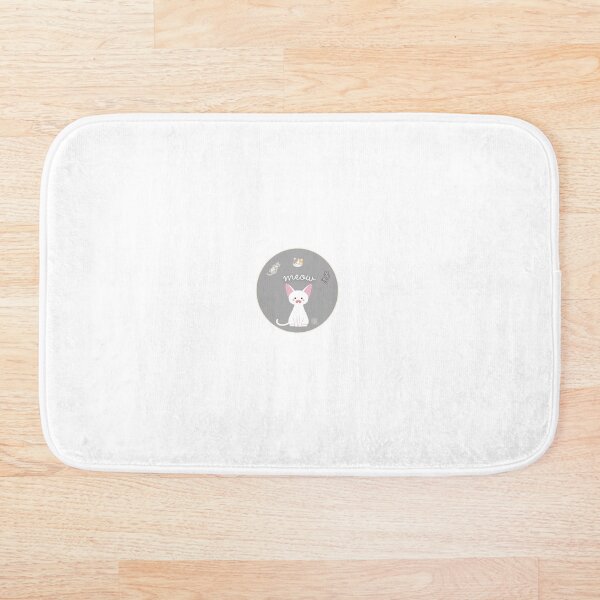 Item preview, Cute White Cat Illustration with Meow Text designed and sold by TigerClawCo.