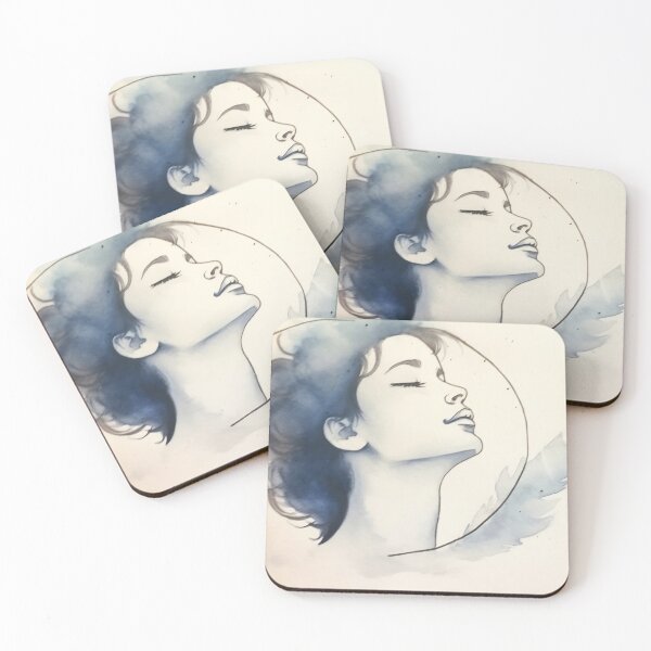 Item preview, Serene Watercolor Woman with Feather designed and sold by anytka.