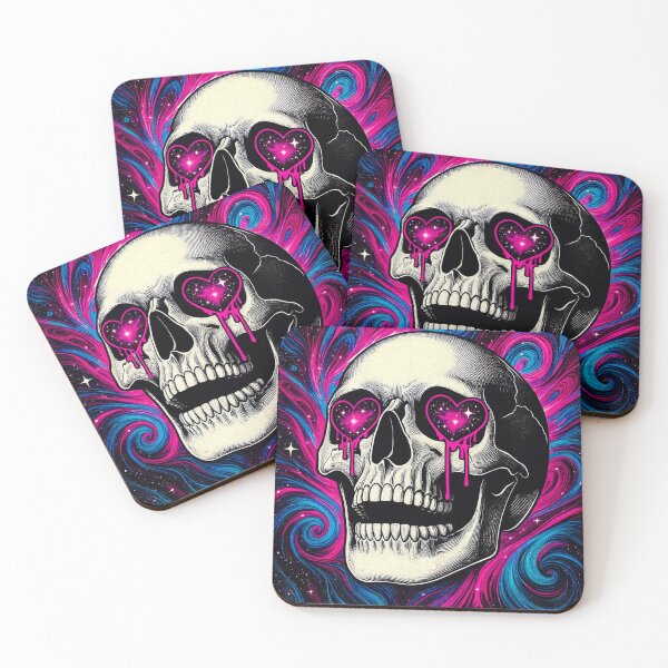 Item preview, Cosmic Heart Eyes Skull designed and sold by Dopamine Glitch.
