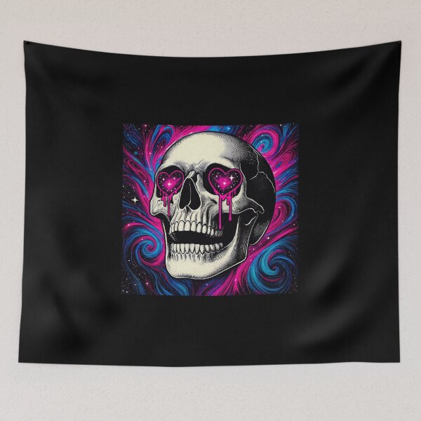 Item preview, Cosmic Heart Eyes Skull designed and sold by Dopamine Glitch.