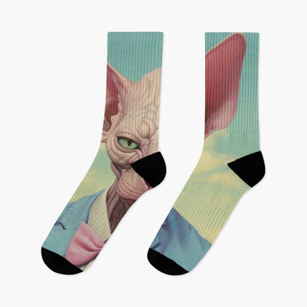 Item preview, Sphynx cat in a blue jacket and bow designed and sold by anytka.