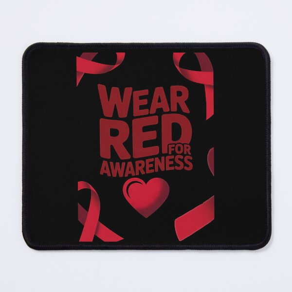 Item preview, Wear Red for Awareness – Bold Ribbon Typography designed and sold by Enea Kelo.