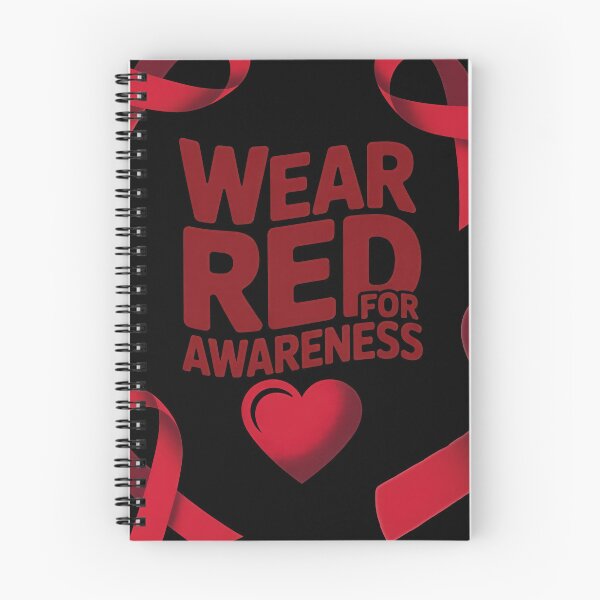 Item preview, Wear Red for Awareness – Bold Ribbon Typography designed and sold by Enea Kelo.