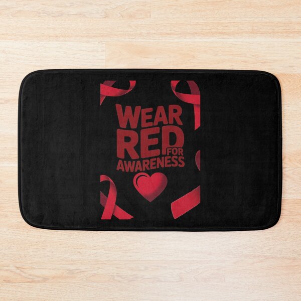 Item preview, Wear Red for Awareness – Bold Ribbon Typography designed and sold by Enea Kelo.