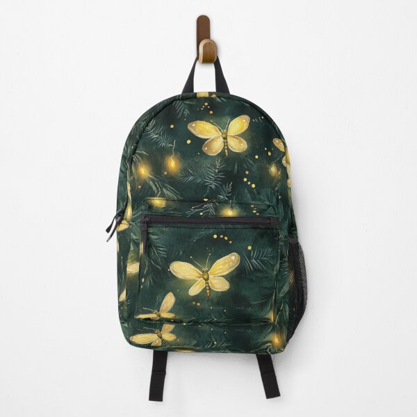 Item preview, Night Forest Dark Green Watercolor Fireflies All Over designed and sold by Feeling Artsy.