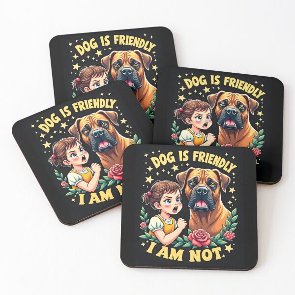 Item preview, Dog is Friendly I Am Not Funny Sweet Vintage Gift designed and sold by FrascatiStudio.
