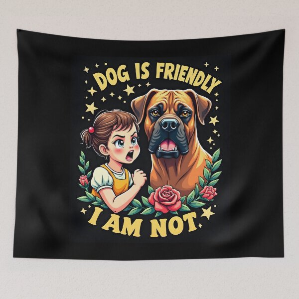 Item preview, Dog is Friendly I Am Not Funny Sweet Vintage Gift designed and sold by FrascatiStudio.