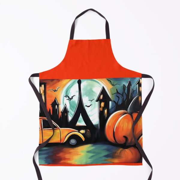 Item preview, Explore Moonlit Paris with Glowing Pumpkins Bats and a Charming Vintage Car designed and sold by OlfactoART Studio.
