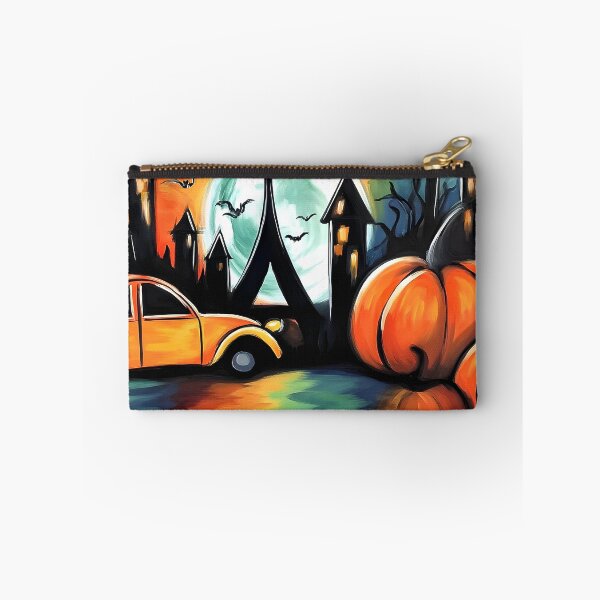 Item preview, Explore Moonlit Paris with Glowing Pumpkins Bats and a Charming Vintage Car designed and sold by OlfactoART Studio.