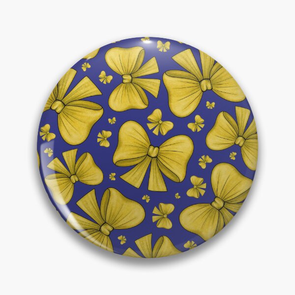 Item preview, Pattern of yellow bows on a dark purple background designed and sold by Cherevan.