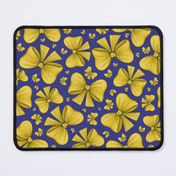 Item preview, Pattern of yellow bows on a dark purple background designed and sold by Cherevan.