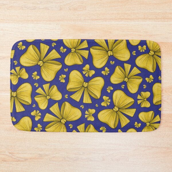 Item preview, Pattern of yellow bows on a dark purple background designed and sold by Cherevan.