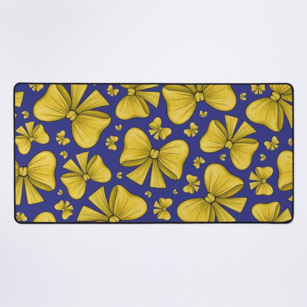 Item preview, Pattern of yellow bows on a dark purple background designed and sold by Cherevan.