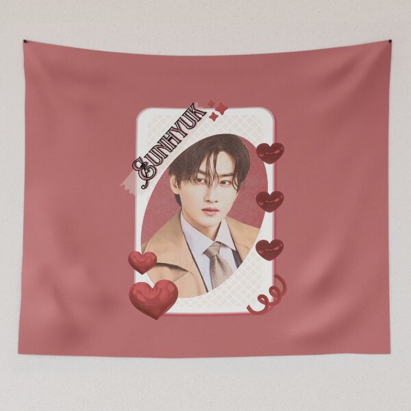 Item preview, Eunhyuk Super Junior Korean Actor Card Red Aesthetic Collage Design designed and sold by AJUNICE STUDIO.