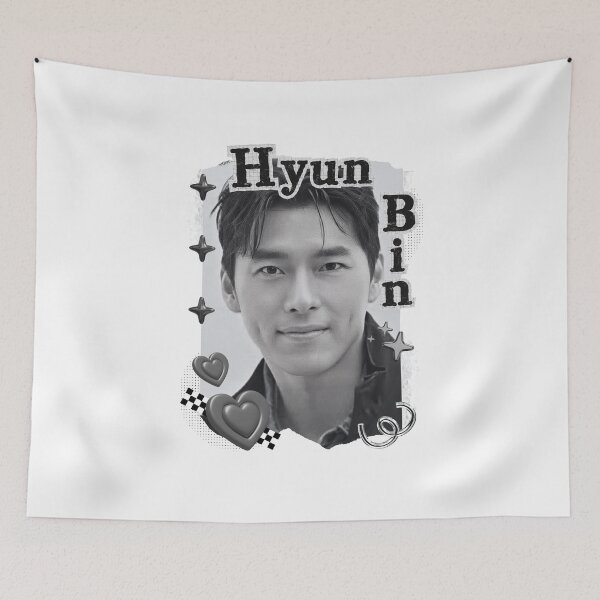 Item preview, Hyun Bin Korean Actor Black and White Collage Digital Art Portrait designed and sold by AJUNICE STUDIO.
