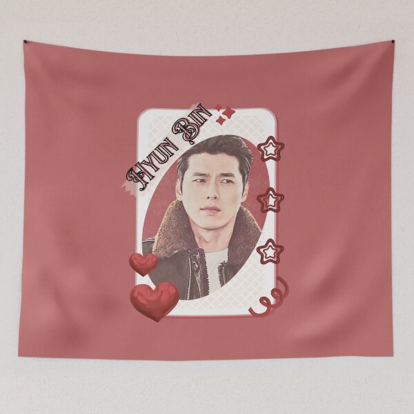 Item preview, Hyun Bin Korean Actor Card Red Aesthetic Collage Design designed and sold by AJUNICE STUDIO.