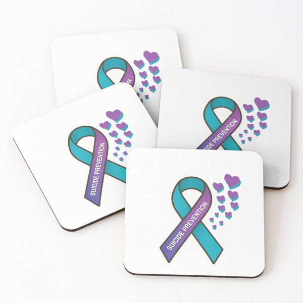 Item preview, Suicide Prevention Ribbon with Hearts designed and sold by LewpyG.