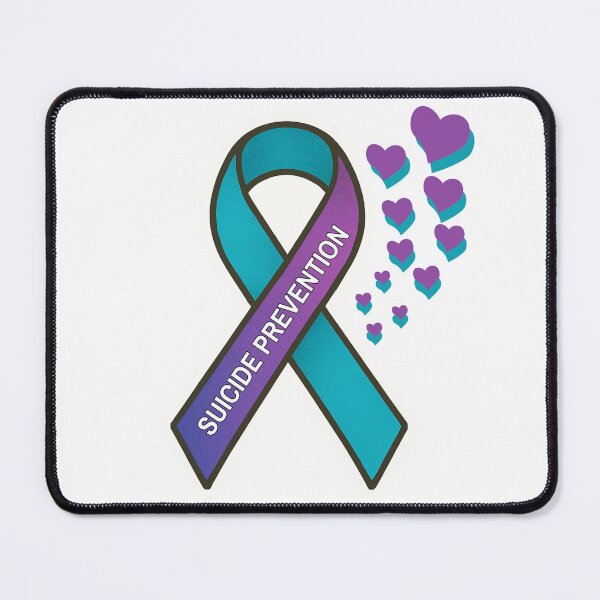 Item preview, Suicide Prevention Ribbon with Hearts designed and sold by LewpyG.