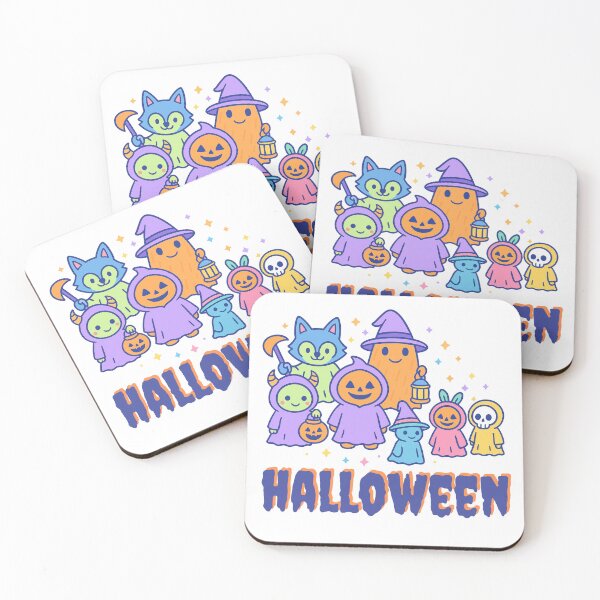 Item preview, Adorable Kawaii Halloween gang, neon pastel, Samhain. Children's. designed and sold by Sira y El Loco.